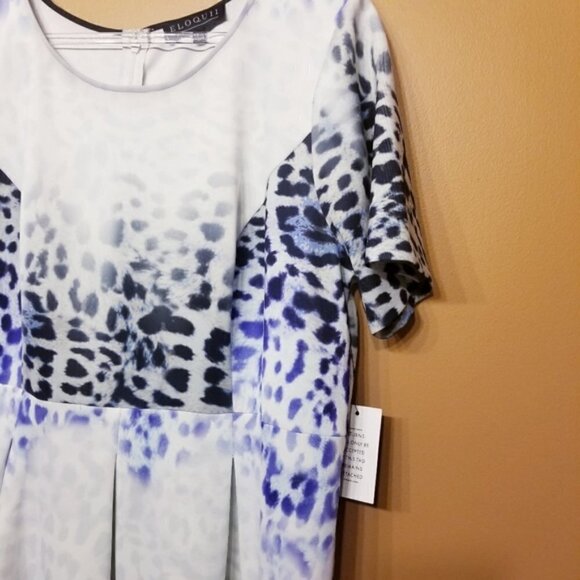 Eloquii | Fit & Flare Cheetah Print Midi Length Dress (Size 22) - Picture 6 of 9